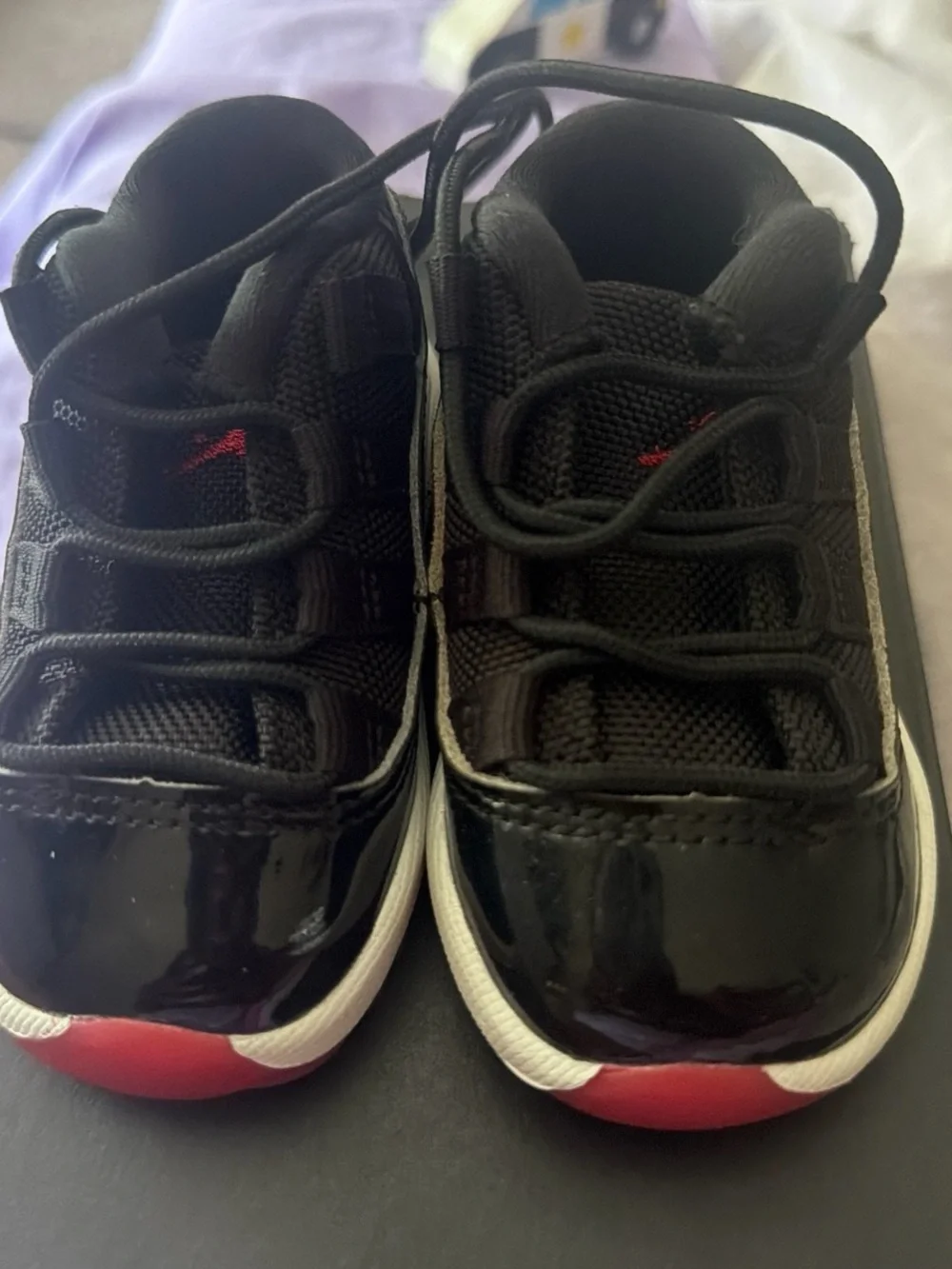 Jordan Kids Black and Red Low-Top Sneakers